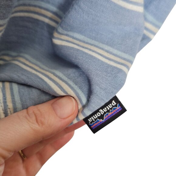 Patagonia Womens Striped Organic Cotton & Recycled Polyester Tank Top Blue/White - Picture 9 of 10